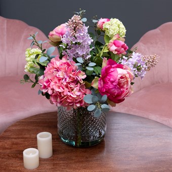 Faux Hydrangea & Peony in Vase