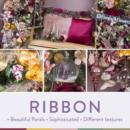 ribbon theme image with christmas display