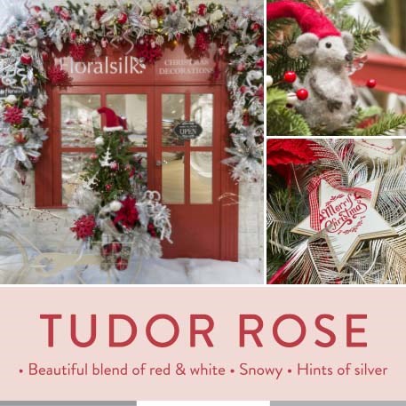 tudor rose theme image with christmas display