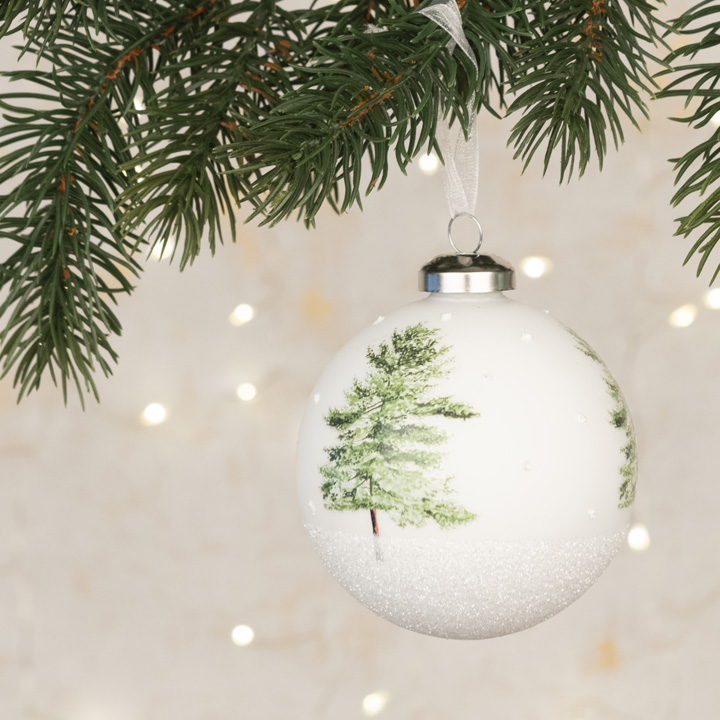 White Christmas Baubles