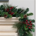 Prelit Pine Garland with Cones and Berries alternative image