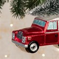 Glass Land Rover Christmas Decoration - Red alternative image