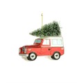 Glass Land Rover Christmas Decoration - Red alternative image