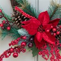 Poinsettia & Berries Half Wreath alternative image