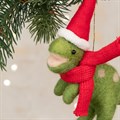 Felt Dinosaur with Santa Hat Decoration alternative image