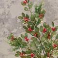 Gold Glitter Holly Spray with Red Berries alternative image