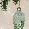 Set of 3 Frosted Glass Pinecone Hanging Decoration alternative image