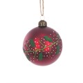 Set of 3 Glass Holly Baubles - Red alternative image