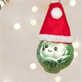 Set of 3 Brussel Sprout Glass Tree Decorations alternative image