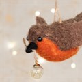 Felt Robin with Bauble Hanging Decoration alternative image