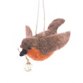 Felt Robin with Bauble Hanging Decoration alternative image