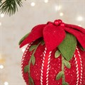 Large Felt Holly Bauble - Red alternative image