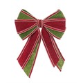 Large Glitter Clip On Christmas Tree Bow Green/Red alternative image