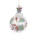 Large Glass Skiing Bauble with Figurines alternative image