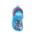 Glass Christmas Clog Ornament - Blue alternative image