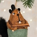 Felt Beaver with Logs Hanging Decoration alternative image