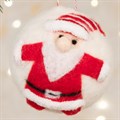 Felt Santa Character Bauble - White/Red alternative image