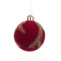 Set of 3 Glass Haley Red Gold Velvet Baubles alternative image