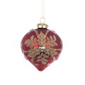 Set of 3 Glass Hollina Onion Baubles - Red alternative image