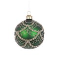 Set of 3 Glass Glitter Tallula Baubles - Green alternative image