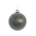 Set of 3 Glass Glitter Baubles with Star Green alternative image