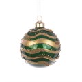 Glass Hanna Bauble with Gold Waves - Green alternative image