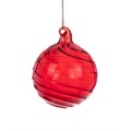 Set of 3 Glass Haylee Swirl Baubles - Red alternative image