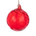 Set of 3 Large Glass Haylee Swirl Baubles - Red alternative image