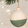 Wooden Bauble Hanger - Natural/Sage alternative image