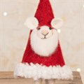 Felt Mouse in Santa Hat Costume Figurine alternative image