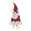 Felt Mouse in Santa Hat Costume Figurine alternative image