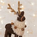 Felt Reindeer Figurine with Bells - Medium alternative image