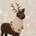 Felt Reindeer Figurine with Bells - Large alternative image