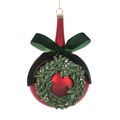 Large Glass Christmas Wreath Bauble with Bow alternative image