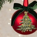 Large Glass Christmas Tree Bauble with Bow alternative image