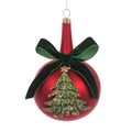 Large Glass Christmas Tree Bauble with Bow alternative image