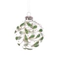 Glass Riley Glitter Leaves Bauble alternative image