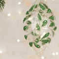 Glass Riley Glitter Leaves Finial alternative image