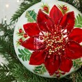 Large Glass Lottie Poinsettia Bauble alternative image