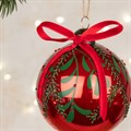 Glass Alice Mistletoe Bauble - Red alternative image