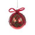 Glass Alice Mistletoe Bauble - Red alternative image