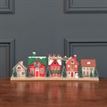 Wooden LED Christmas Village with Bristle Trees alternative image