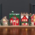 Wooden LED Christmas Village with Bristle Trees alternative image