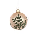 Glass Nayla Bauble with Felt Leaves - Gold/Green alternative image