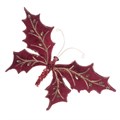 Set of 3 Velvet Holly Butterfly Clips Burgundy alternative image