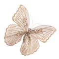 Clip on Metallic Beaded Butterfly - Gold alternative image