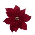 Set of 3 Red Poinsettia Clip Decorations alternative image