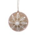 Papier Mache Snowflake Bauble - Natural/White alternative image