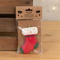 Hanging Papier Mache Stocking Decoration Red/White alternative image