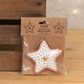 Hanging Papier Mache Star Decoration - White/Green alternative image